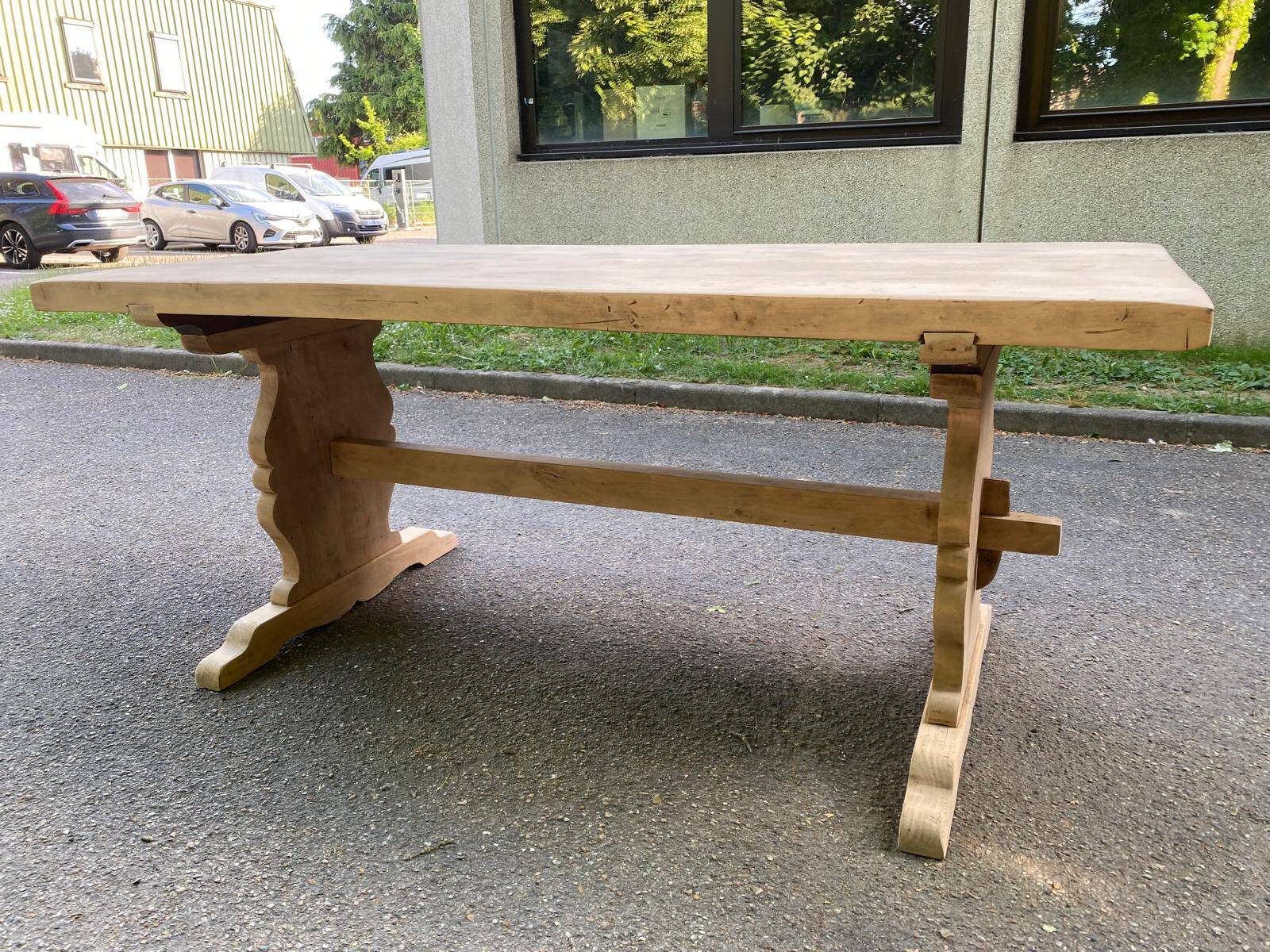 Renovated 19th century solid wood monastery farmhouse table 180cm