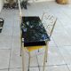 Coiffeuse et chaise vintage verre et métal dorée