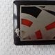 Old lacquered wooden glove box/box with Art Deco geometric decoration. Japan