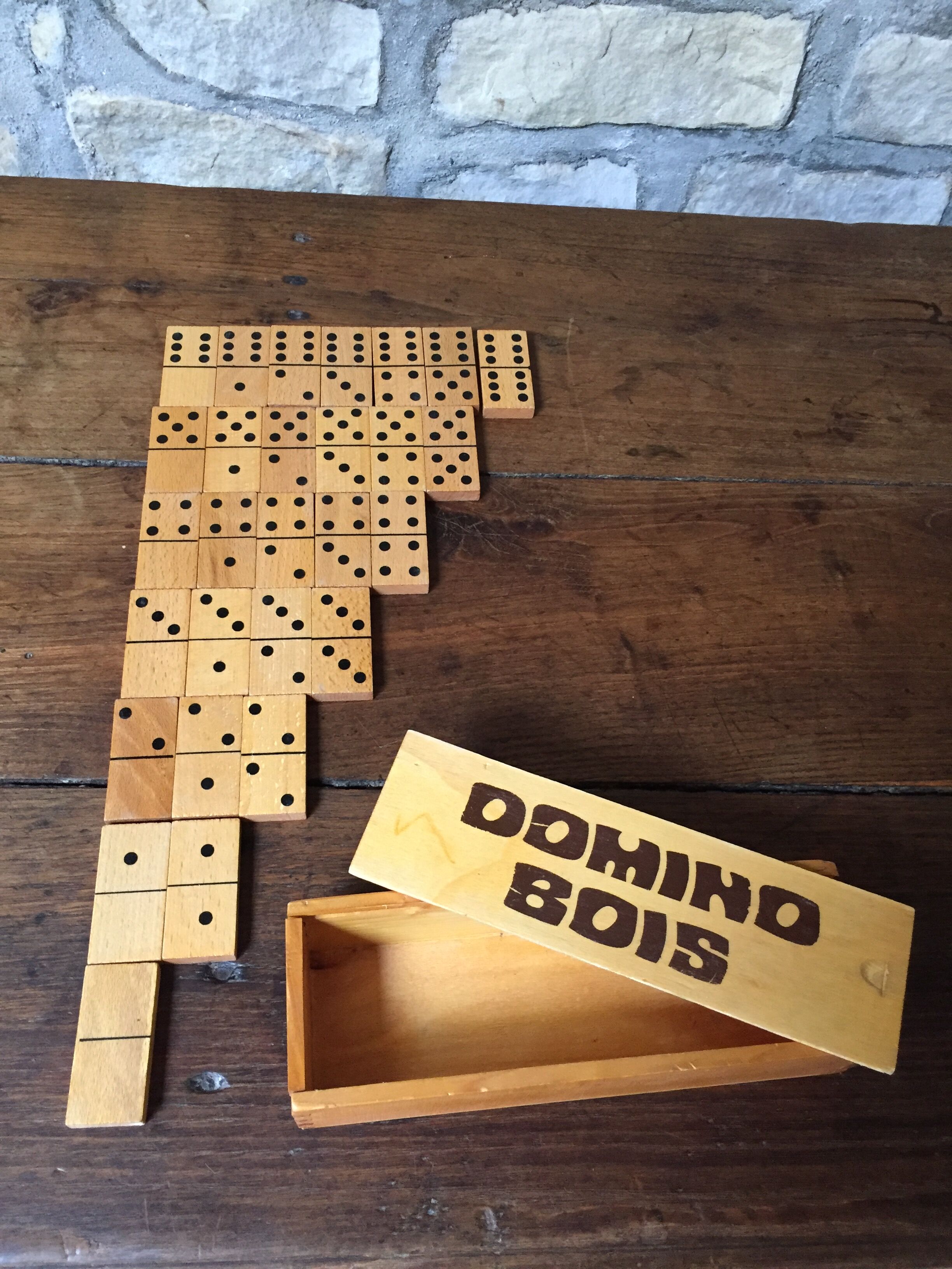 Old wooden dominoes game
