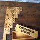 Old wooden dominoes game