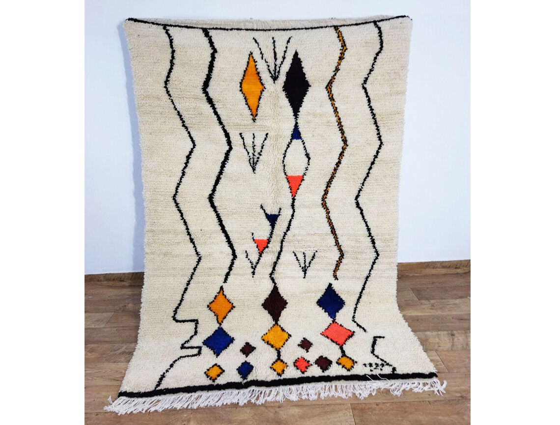 Handmade moroccan berber carpet 228x 149 cm