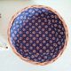 Vintage rattan basket interior liberty fabric