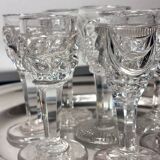 Cabaret set Baccarat 8 glasses and silver plated tray
