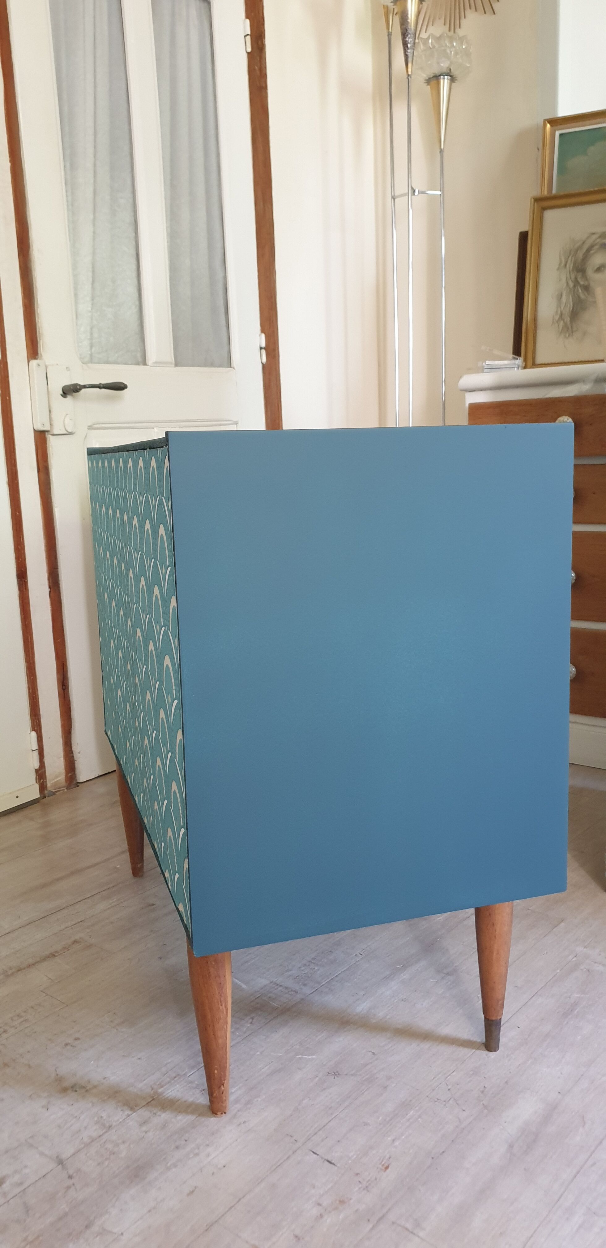 Blue vintage dresser