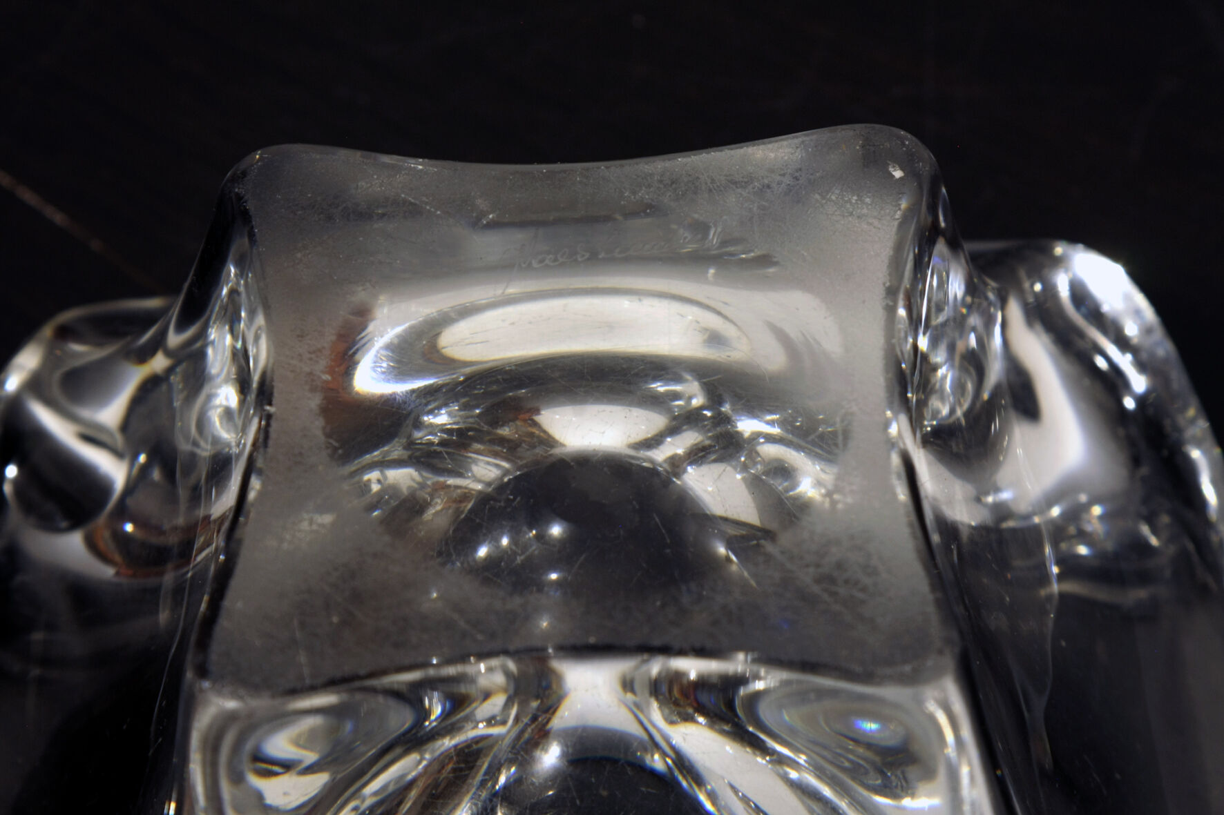Val St Lambert crystal ashtray