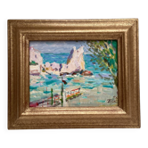 Signed painting Oil on cardboard dimensions: height -25cm- width -30cm-