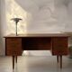 Vintage double-sided Danish teak desk