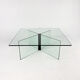 Table basse en verre postmoderne, années 1980