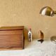 Office storage with plain curtains France JM Paillard vintage design bauhaus art deco 1900