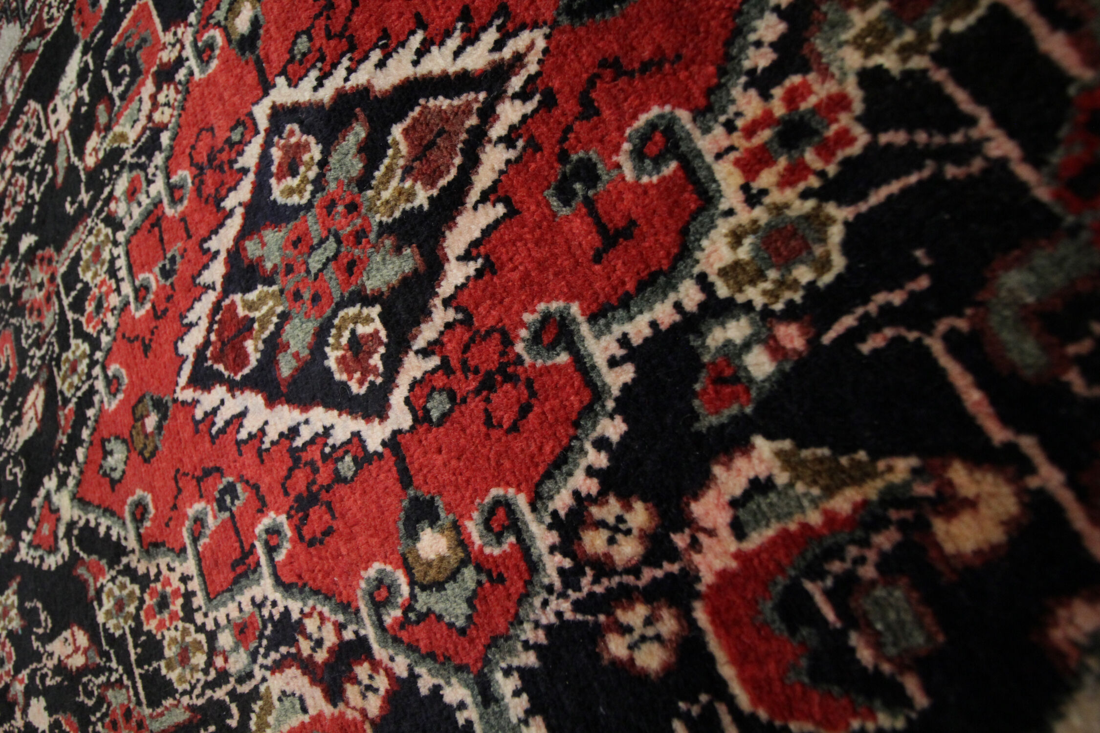 Traditional persian runner rug long oriental red beige wool carpet 89x518cm