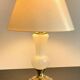 Chic lamp in opaline glass and vintage brass