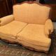 Sofa 2 places convertible sleeping 90x190 cherry Louis XV yellow velvet