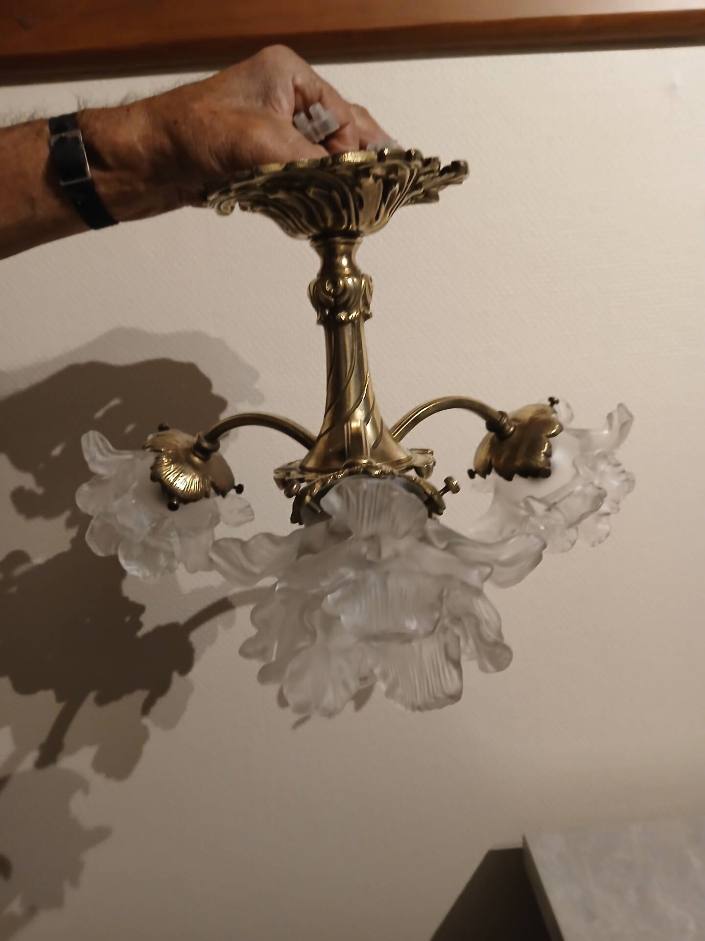 Lustre ancien bronze