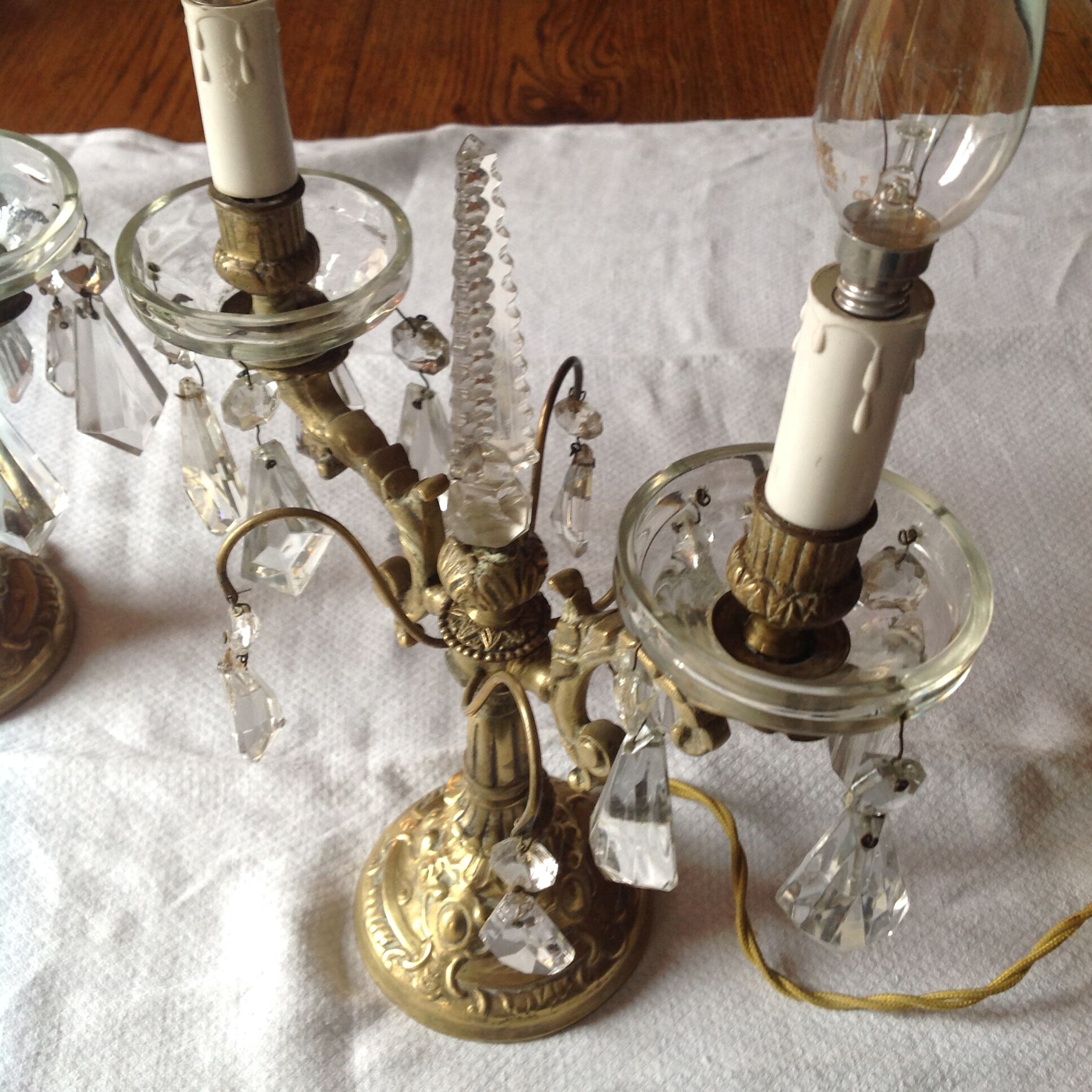 Pair of bronze girandoles circa 1940