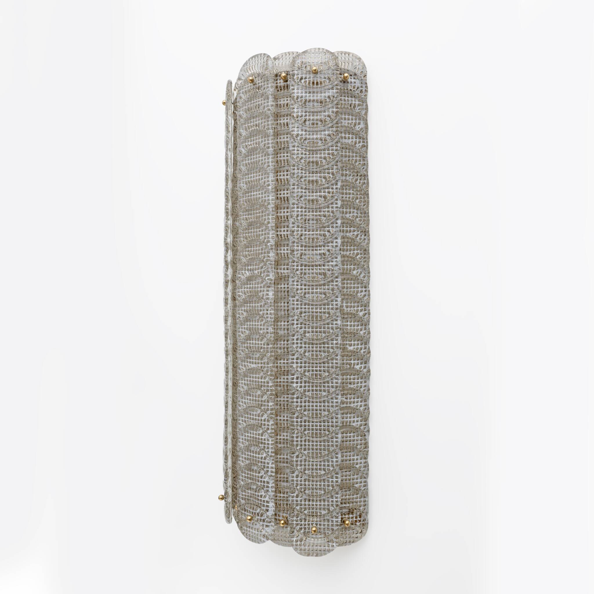 Pair of Mid-century Modern Style Italian Murano Glass Sconces "Reticello"