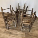 Ensemble de 6 chaises paillées
