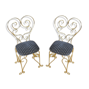Paire de chaises vintage dorée