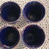 Vintage ceramic pitcher and 4 glasses set