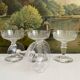 4 coupes à champagne anciennes en cristal gravé entrelacs