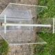 Transparent Plexiglas magazine holder and 1970 vintage brass handle
