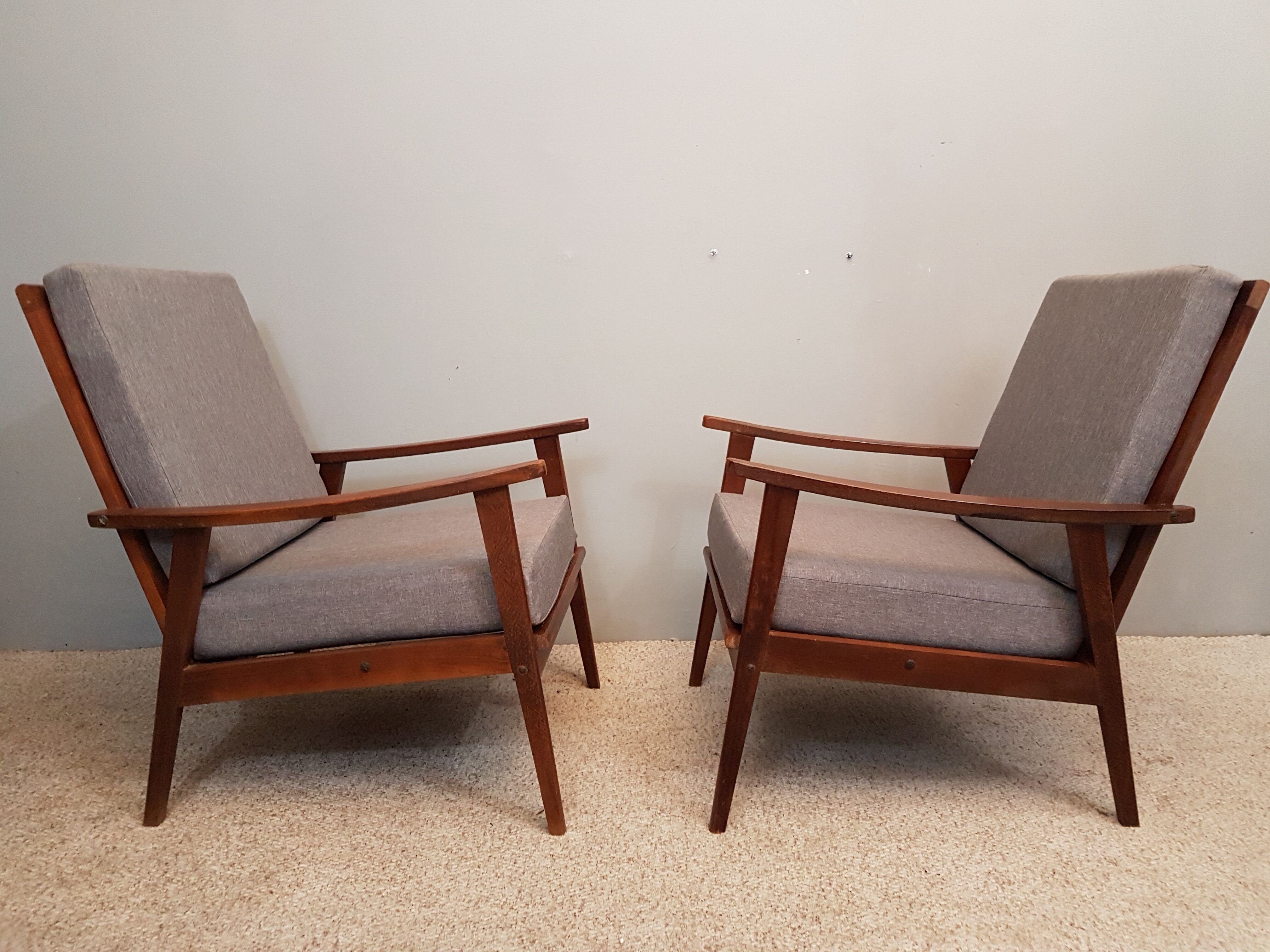 Pair of chairs 1960's boomerang