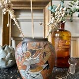 Vase en laiton émaillé