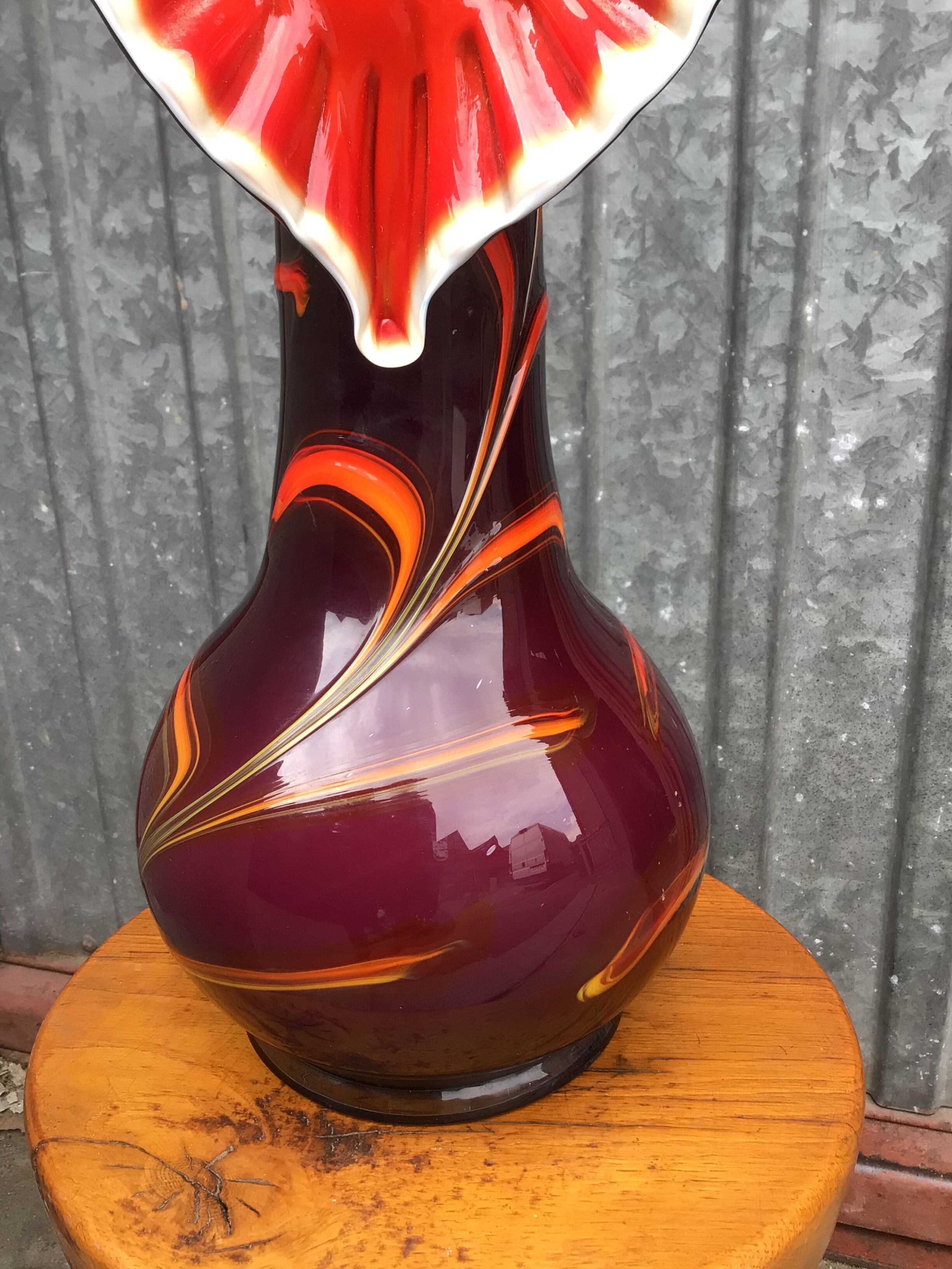 Spectacular Vase Murano vintage Shell 1950 blown