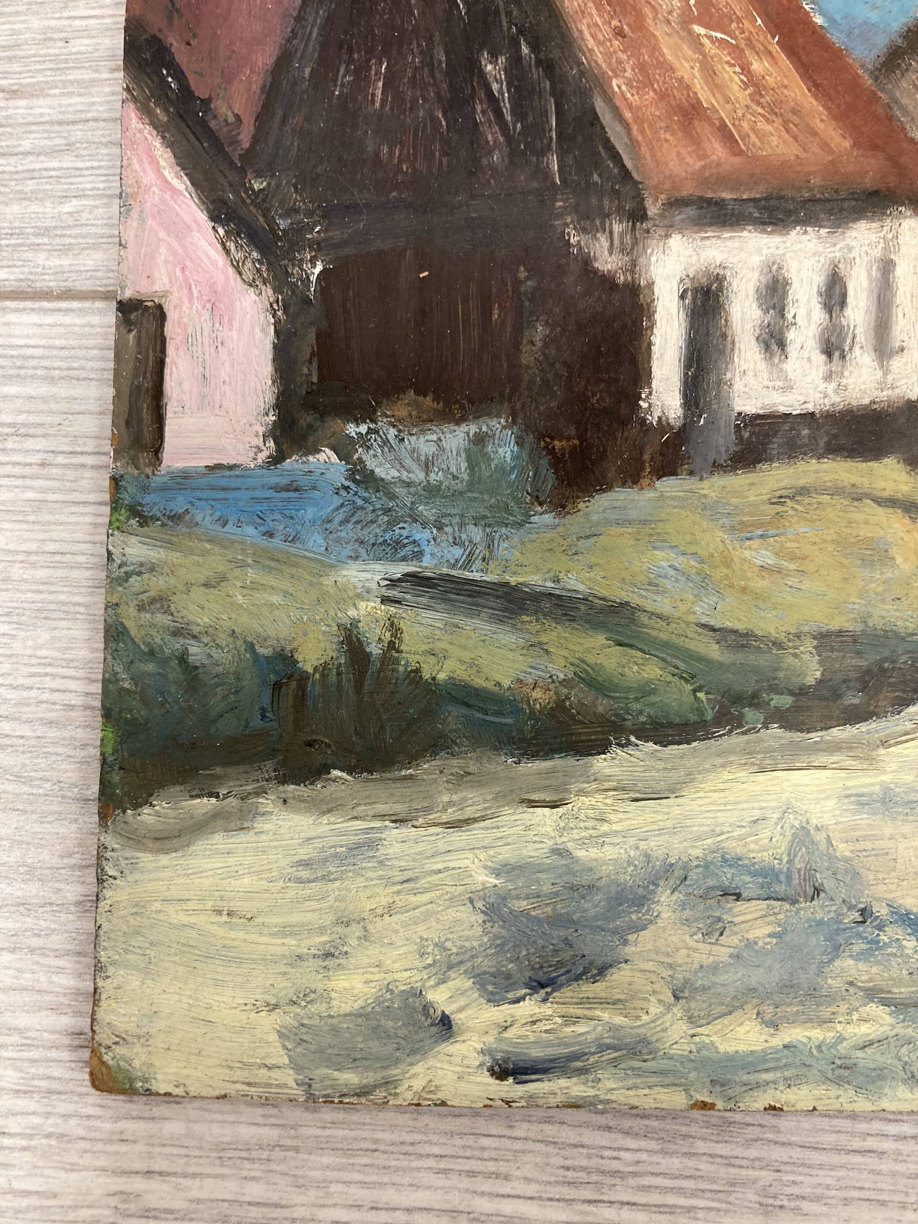 Oil on vintage panel