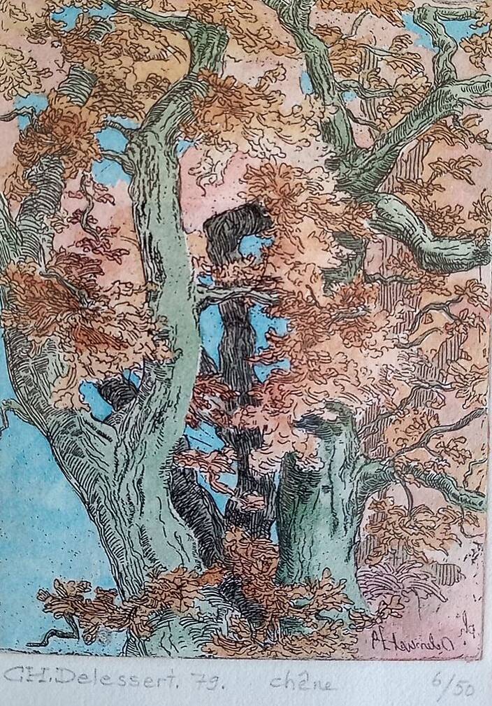 Etching - Christine Delessert - 12 x 9 cm - Lyonnaise school - justified 6/50