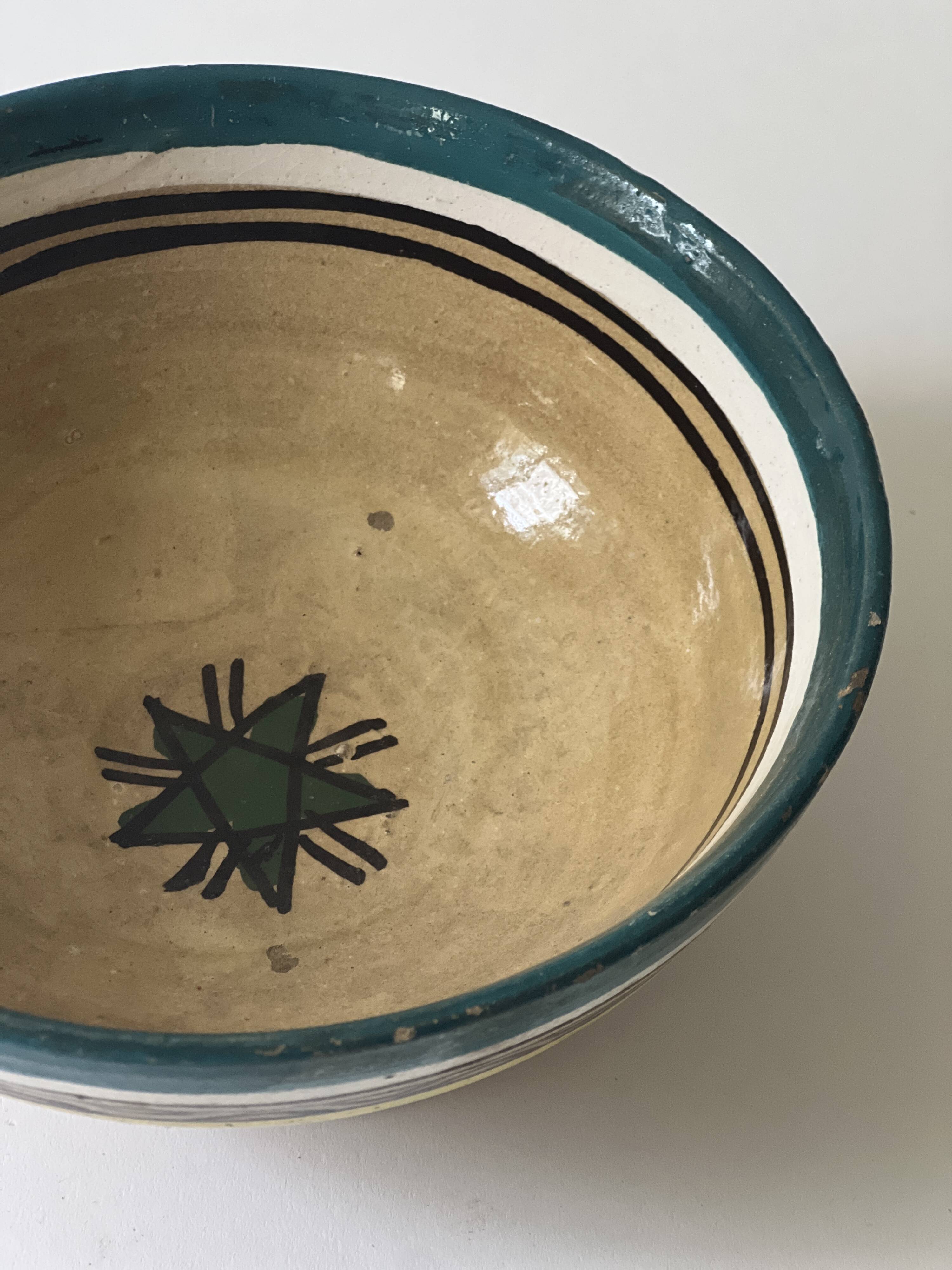 Antique Berber pottery in glazed ceramic
