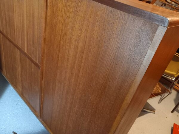 Enfilade haute scandinave vintage en teck des années 50 60