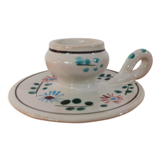 Vintage earthenware candle holder signed RP