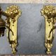 2 brass lion Empire wall sconces