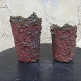 Pair of brutalist vases