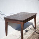 Farm table pear wood, old wood table, table 2 drawers, kitchen, countryside, chalet