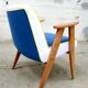 Fauteuil vintage des années 60 Chierowski bleu
