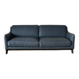 Roche Bobois blue leather sofa