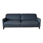 Roche Bobois blue leather sofa
