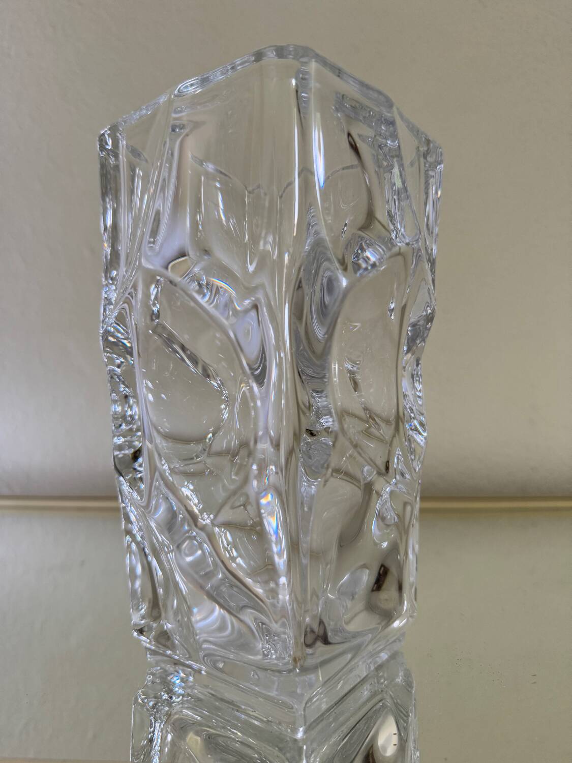 Solid Sèvres crystal vase from the 1950s