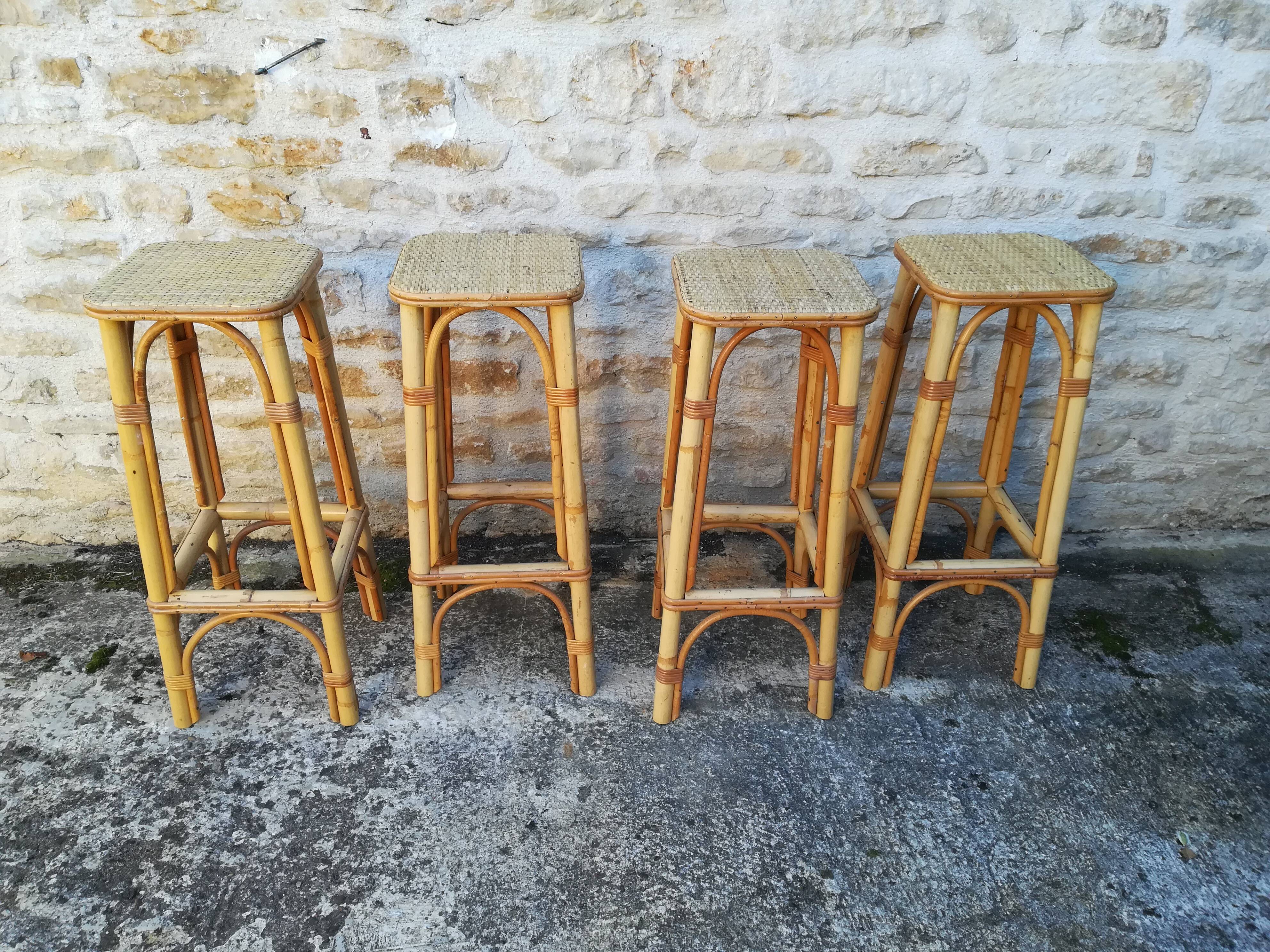 Rattan bar stools