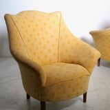 Pair of yellow vintage armchairs