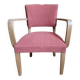Refurbished bridge chair in red velvet