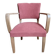 Refurbished bridge chair in red velvet