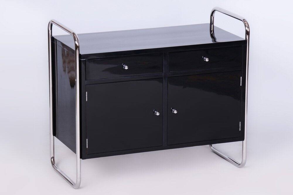 Bauhaus cabinet in chrome steel by R. Slezák, Czech, 1930s