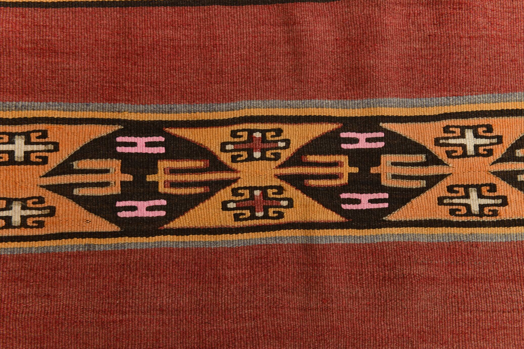 3x13 Runner Boho Hallway Rug, Kilim Runner Rug, 88x383Cm