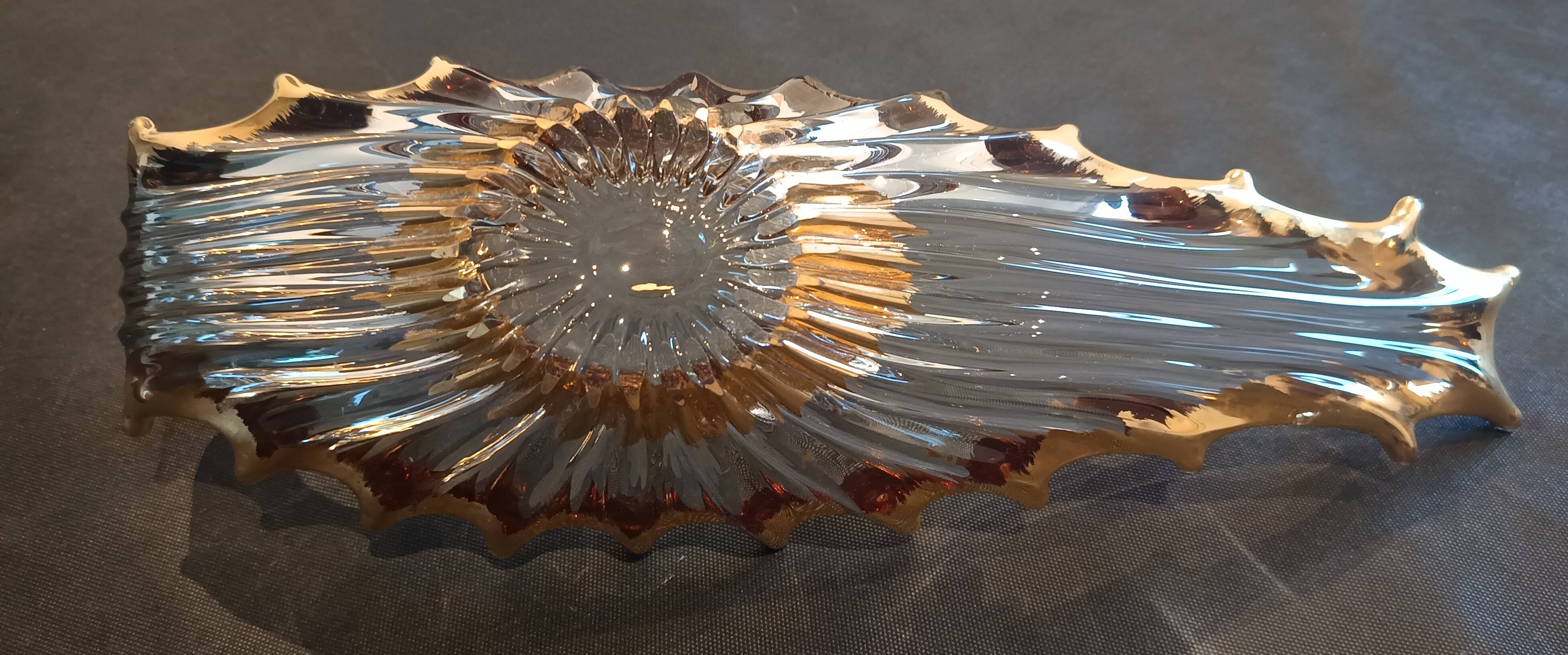 Crystal and gold centrepiece Royal Crystal of Bayel 1950