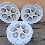 6 St Amand oyster/shellfish slushie plates, 1950s