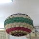 Suspension artisanale en fibres végétale naturelle tressées colorées