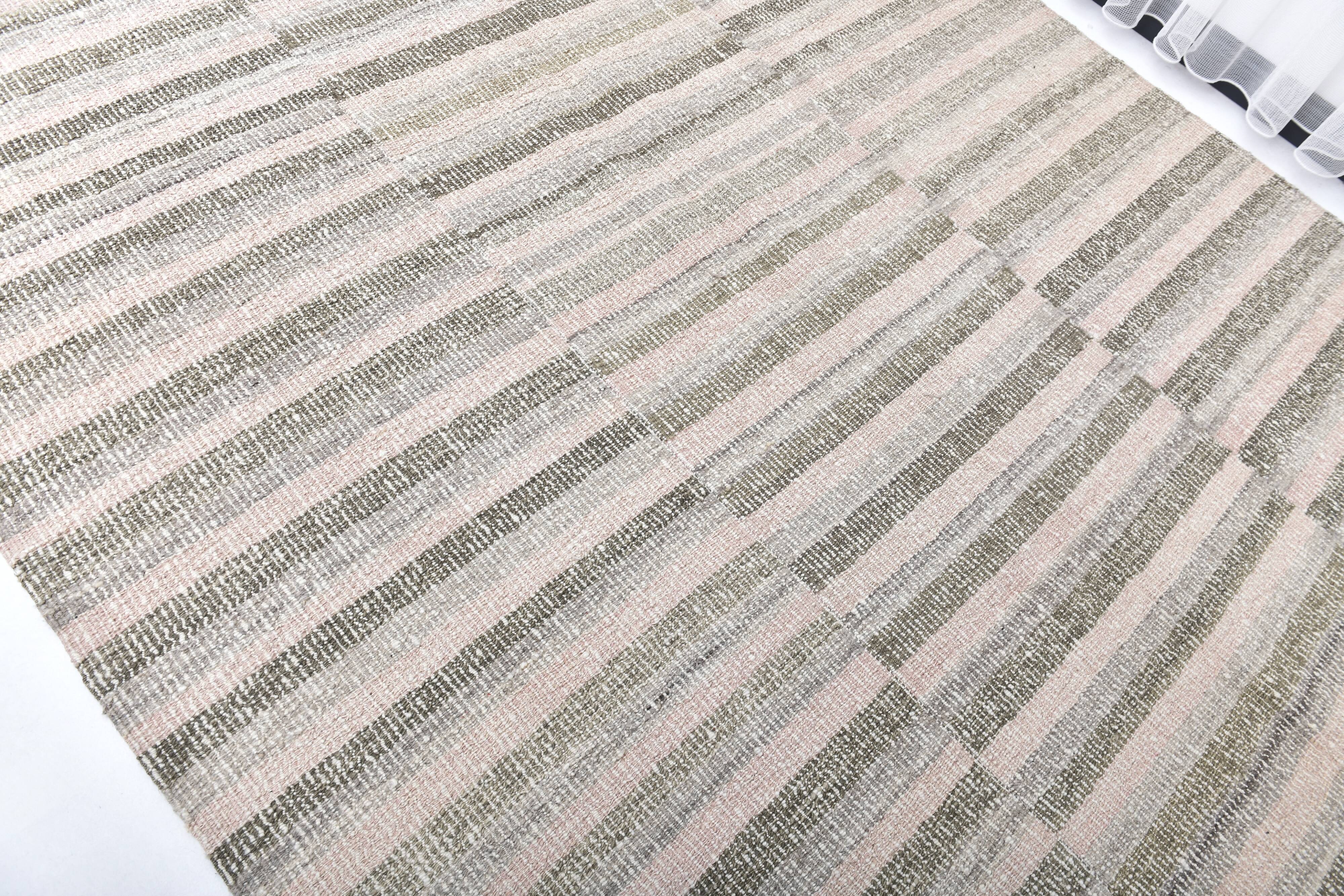 Pastel pink kilim rug, 325x217 cm wool kilim rug, large kilim carpet